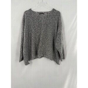 Eskandar O/S  Boxy Boat Neck Shirt Top Marled Textured Scotland Lagenlook